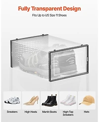 Gouun 12-Pack Clear Stackable Shoe Storage Boxes