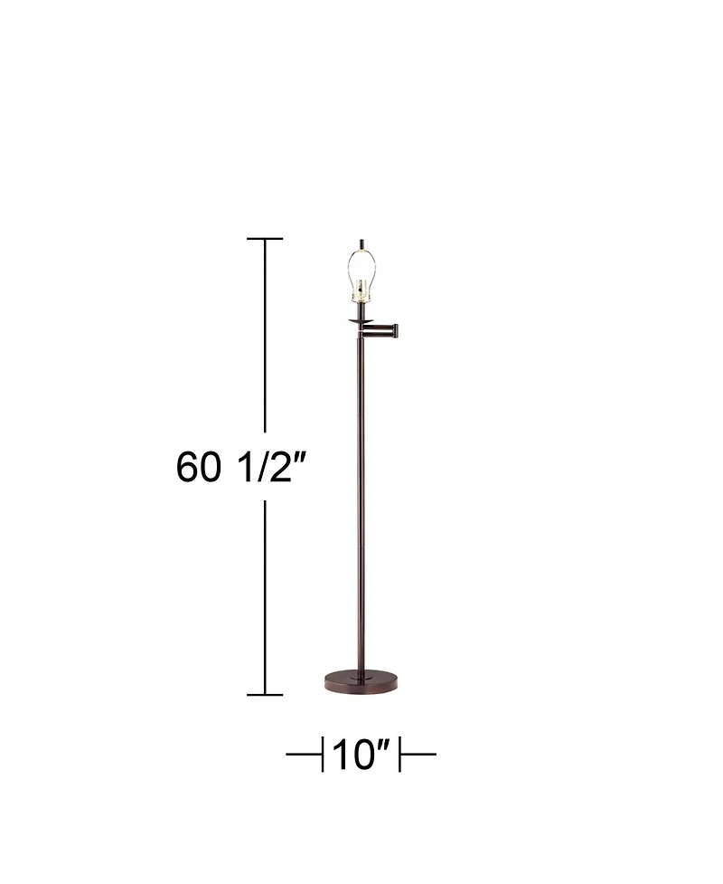 Regency Hill Adjustable Swing Arm Floor Lamp Base, 60.5" Tall