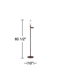 Regency Hill Adjustable Swing Arm Floor Lamp Base, 60.5" Tall