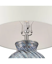 360 Lighting Electra 27 3/4" Tall Modern 3-Way Table Lamp Finish Art Glass Single Shade Living Room Bedroom Bedside House