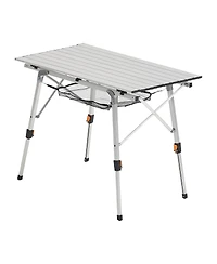 Gouun Adjustable Roll Up Camping Table with Mesh Shelf and Carry Bag