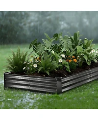 Gouun 2 Pack Galvanized Raised Garden Beds, Metal Planter Boxes, Alu-Zinc Coating