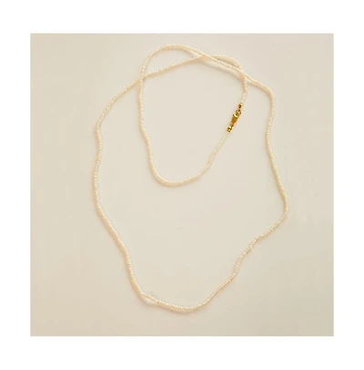 Mantra I Am Abundant Pearl Chain sterling silver