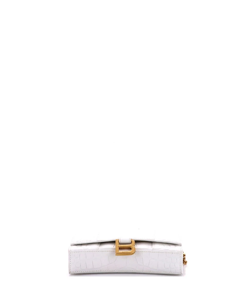 Pre-Owned Balenciaga Hourglass Chain Wallet Embossed Leather