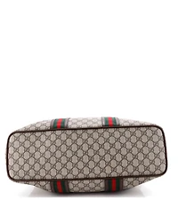 Pre-Owned Gucci Tall Neo Vintage Web Soft Tote Gg Coated Canvas