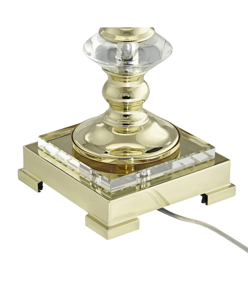 Vienna Full Spectrum " Tall Urn Traditional Glam End Table Lamp Clear Crystal Single Shade Living Room Bedroom Bedside