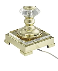 Vienna Full Spectrum " Tall Urn Traditional Glam End Table Lamp Clear Crystal Single Shade Living Room Bedroom Bedside