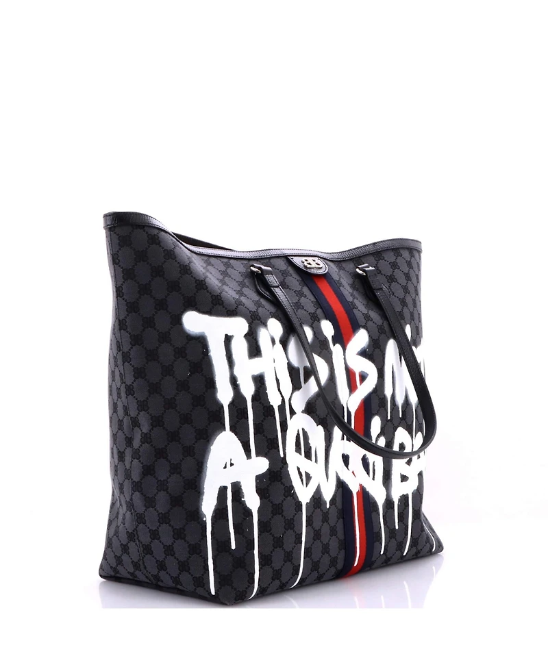 Pre-Owned Balenciaga Large x Gucci The Hacker Project Tote Graffiti Bb Canvas