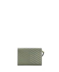 Pre-Owned Saint Laurent Classic Monogram Envelope Wristlet Clutch Matelasse Chevron Leather