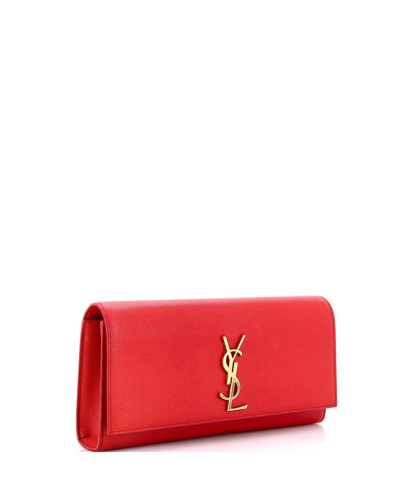 Pre-Owned Saint Laurent Long Classic Monogram Clutch Leather