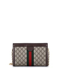 Pre-Owned Gucci Small Ophidia Chain Shoulder Bag Gg Coated Canvas