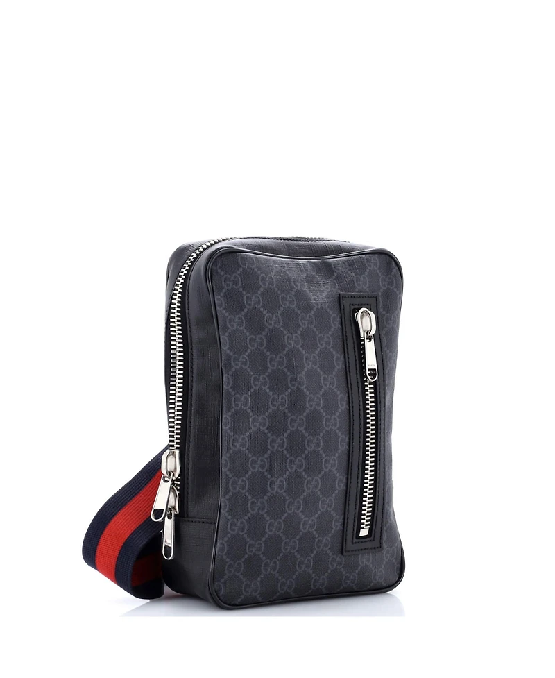 Pre-Owned Gucci Small Soft Zip Sling Bag Gg Coated Canvas