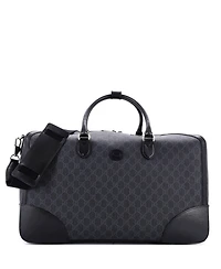 Pre-Owned Gucci Large Interlocking G Patch Duffle Bag Gg Coated Canvas