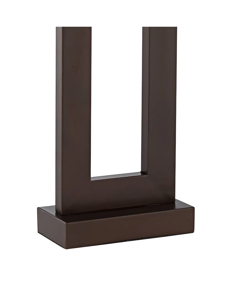 360 Lighting Marshall Modern Table Lamp 30 1/4" Tall Bronze Metal with Usb Dimmer Cord Rectangular Shade for Bedroom Living Room Bedside Home