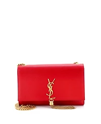 Pre-Owned Saint Laurent Medium Classic Monogram Tassel Crossbody Bag Leather