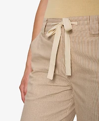 Sanctuary Women's Cropped Lily Stripe Wide-Leg Cotton Trousers