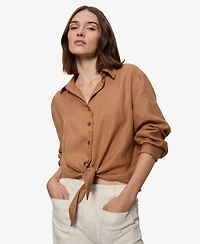 Sanctuary Women's Tie-Front Long-Sleeve Shirt