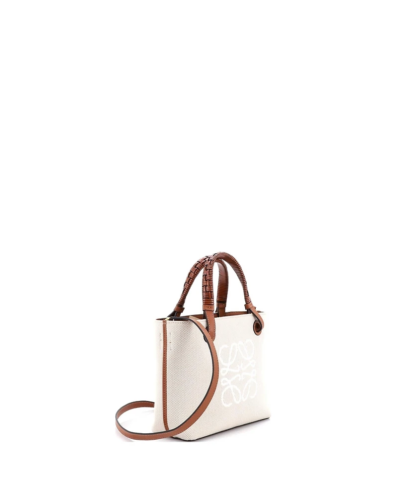 Pre-Owned Loewe Mini Anagram Square Basket Tote Canvas