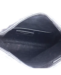 Pre-Owned Saint Laurent Classic Monogram Fold Over Clutch Mixed Matelasse Leather