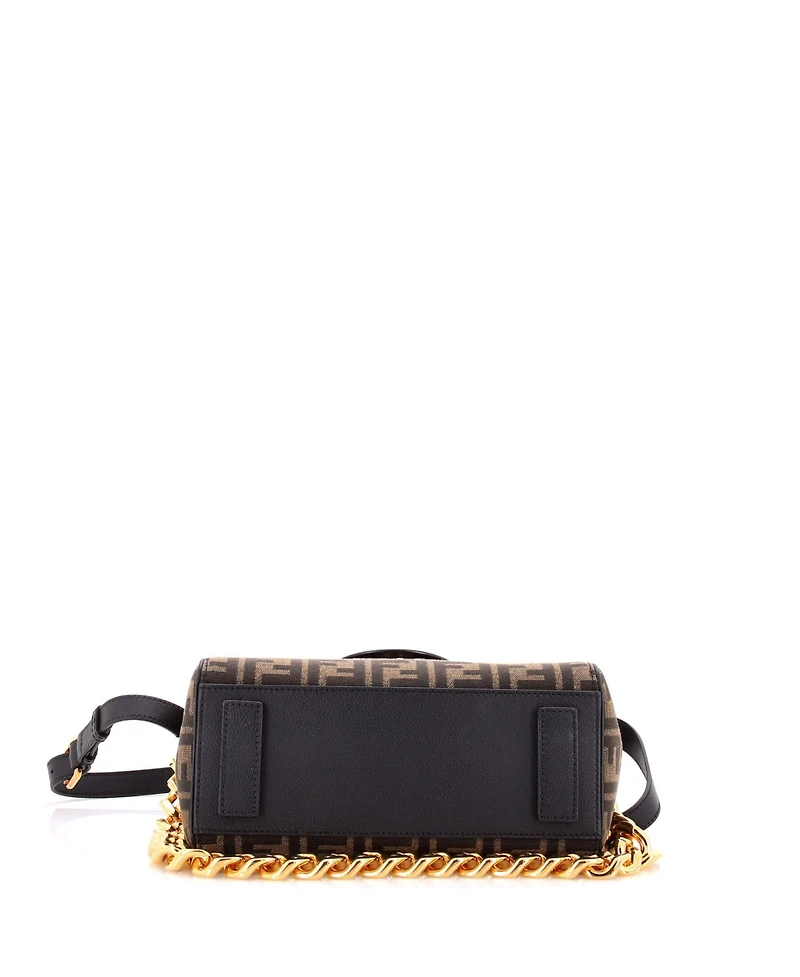 Pre-Owned Versace Medium x Fendi Fendace La Medusa Top Handle Bag Zucca Canvas and Leather