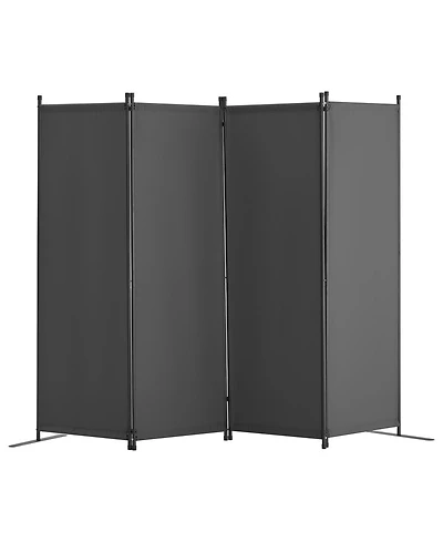 Gouun 4-Panel Freestanding Fabric Room Divider with Metal Frame