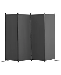 Gouun 4-Panel Freestanding Fabric Room Divider with Metal Frame