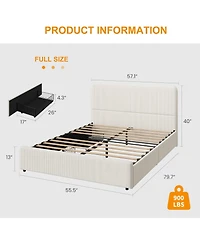 gaomon Full Size Double Drawer Soft Bag Bed, Upholstered Bed with Spacious Storage, Soft and Comfortable Mattress, No Box Spring Needed