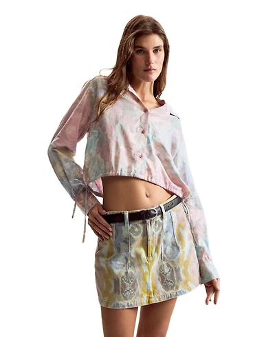 Desigual Women's Shirt With Ties Designed By Mr. Christian Lacroix