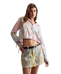 Desigual Women's Shirt With Ties Designed By Mr. Christian Lacroix