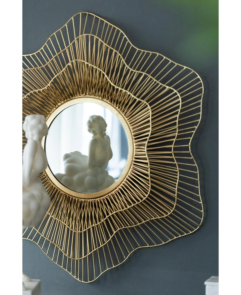 Busdays D27x2.4" Metal Mirror, Wall Mounted Mirror Home Decor for Bathroom Living Room