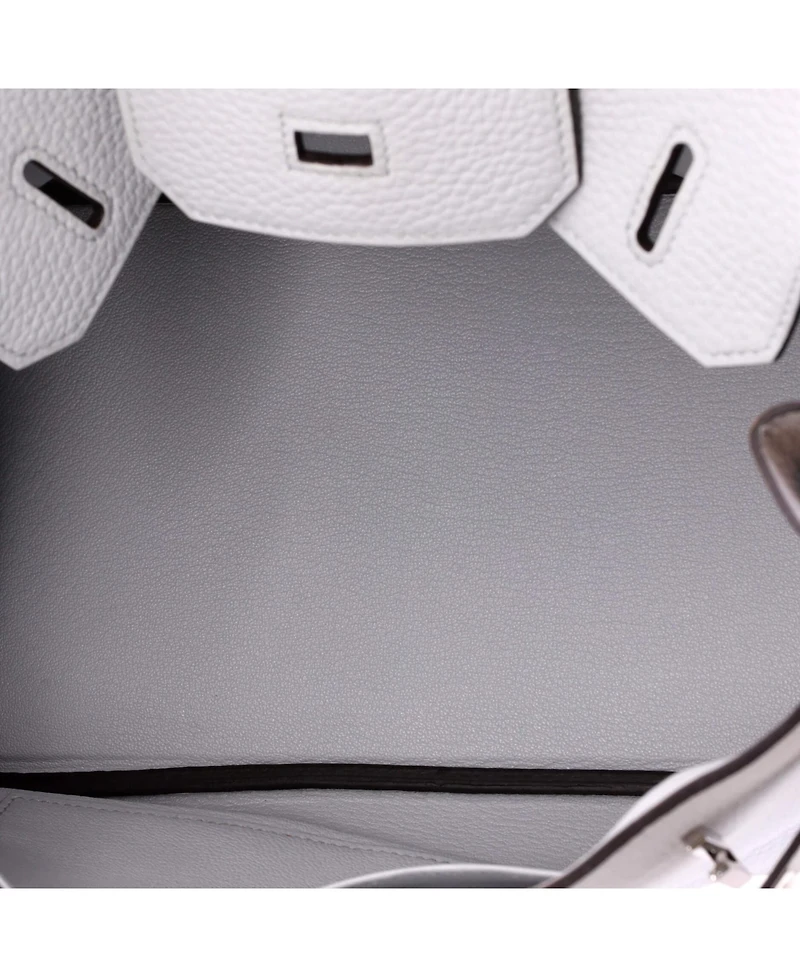 Pre-Owned HERMES Birkin 30 Handbag Blue Clemence with Palladium Hardware