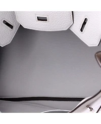 Pre-Owned HERMES Birkin 30 Handbag Blue Clemence with Palladium Hardware