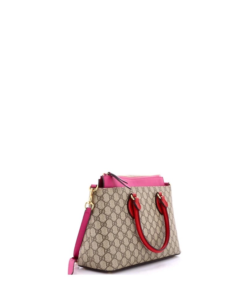 Pre-Owned Gucci Small Linea A Convertible Tote Gg Coated Canvas and Leather