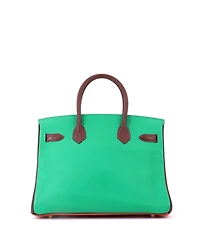 Pre-Owned HERMES Birkin 30 Handbag Tricolor Chevre Mysore with Gold Hardware