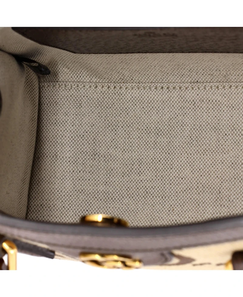 Pre-Owned Gucci Mini Diana Nm Bamboo Handle Tote Jumbo Gg Canvas