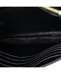Pre-Owned Saint Laurent Medium Classic Monogram Wallet on Chain Matelasse Chevron Leather