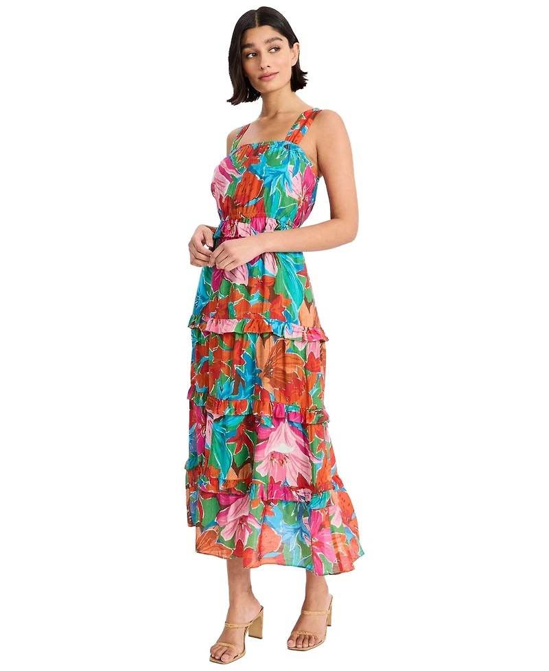 Maggy London Women's Sleeveless Tiered Midi Dress