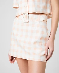 French Connection Women's Aspen Belted Gingham Mini Skirt