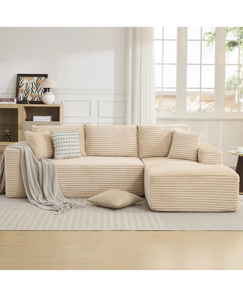 gaomon 108" Cloud Sectional Sofa, L-Shaped Couch with Deep Seat