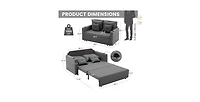 gaomon 56" Sleeper Loveseat Sofa Bed, Pull-Out Couch with Usb Ports, Cup Holders and Side Pockets