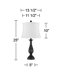 Regency Hill Ben Rustic Farmhouse Table Lamps 25" High Set of 2 Bronze Metal Drum Shade for Bedroom Living Room Bedside Nightstand