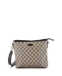 Pre-Owned Gucci Medium Zip Top Messenger Bag Gg Coated Canvas