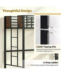 Gouun Loft Bed with Safety Guardrails and Ladder