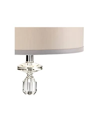Vienna Full Spectrum Traditional Glam Table Lamp with Usb Charging Port 26.5" High Crystal Column Drum Shade Living Room Bedroom House