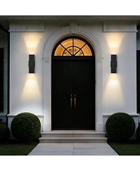 Busdays 2-Pack Dusk to Dawn Outdoor Wall Sconce, Square Sensor Light for Porch Patio Garage