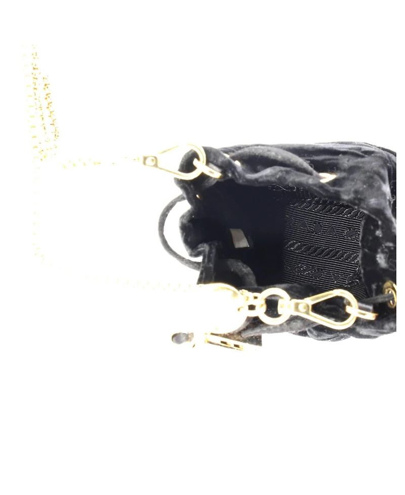 Pre-Owned Prada Mini Triangle Logo Drawstring Pouch Bucket Bag Velvet