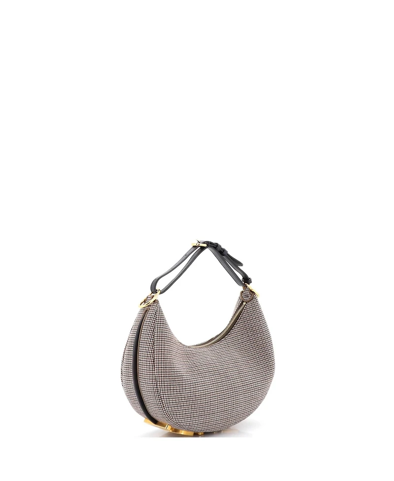 Pre-Owned Fendi Small Fendigraphy Bag Houndstooth Wool