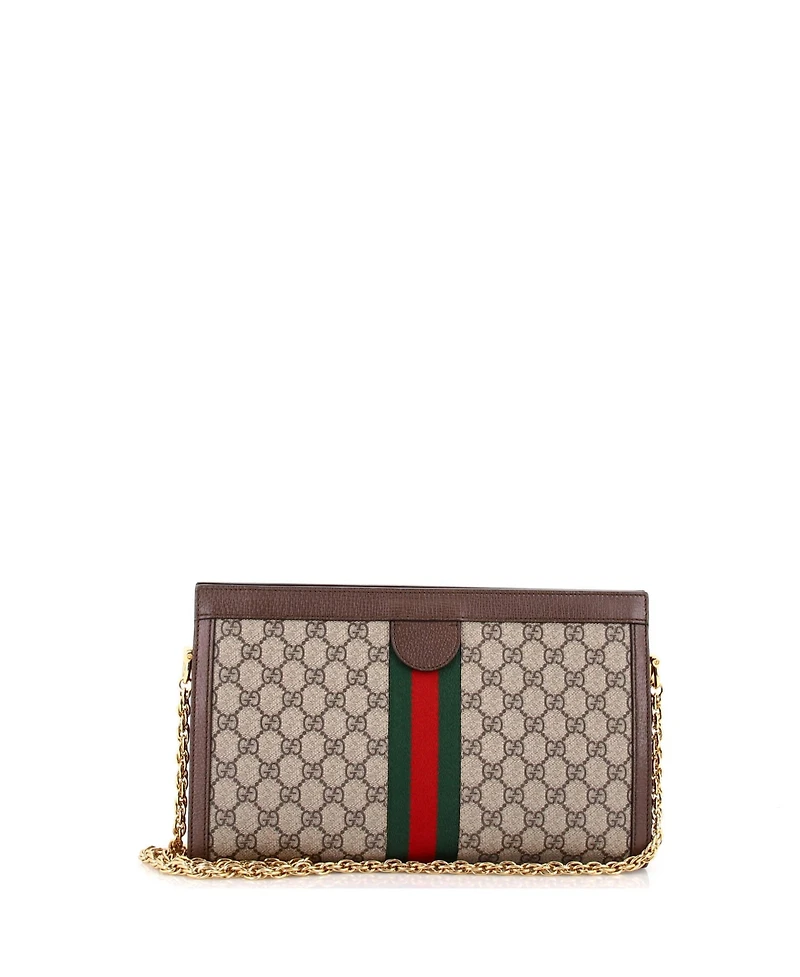 Pre-Owned Gucci Medium Ophidia Chain Shoulder Bag Gg Coated Canvas