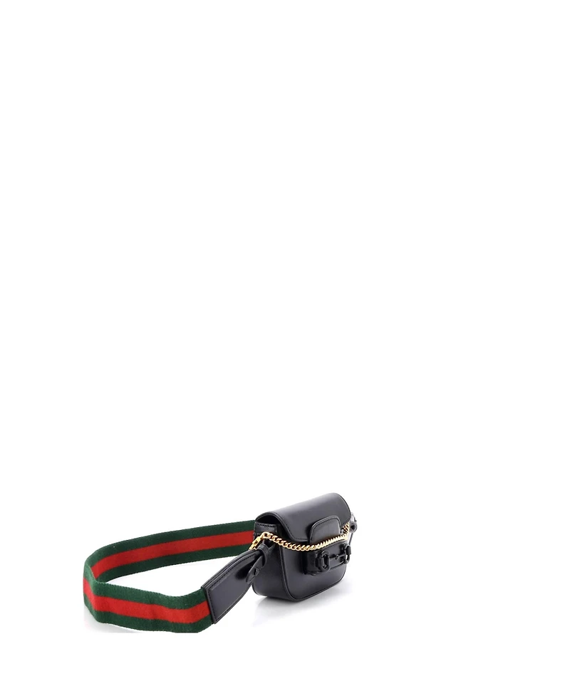 Pre-Owned Gucci Super Mini Horsebit 1955 Shoulder Bag Leather