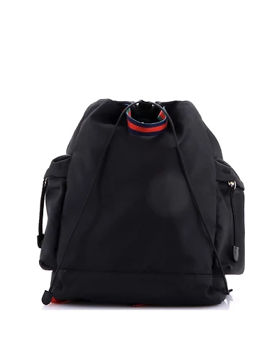 Pre-Owned Gucci Large Animalier Web Drawstring Backpack Techno Canvas